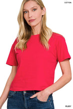 Load image into Gallery viewer, `100% Cotton Crew Neck Short Sleeve Tee Zenana: H ASH JADE-174830 / L
