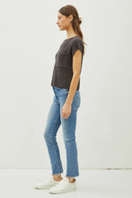 Load image into Gallery viewer, [NEW COLOR] PATCH POCKET DOLMAN CAP SLEEVE BOXY KNIT: CHARCOAL / ML
