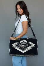 Load image into Gallery viewer, Black, White &amp; Tan Western Duffel
