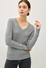 Load image into Gallery viewer, CLASSIC V-NECK SOLID SWEATER: Slate Blue / L
