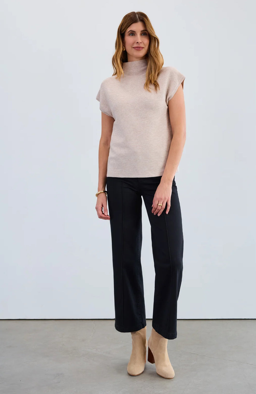 Ottoman Cap Sleeve Sweater - Oat