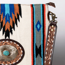 Load image into Gallery viewer, Handmade Saddle Blanket Bag w/ Turquoise
