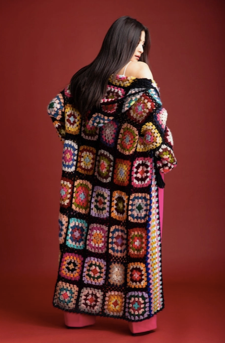 Granny Crochet Kimono Hoodie