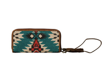 Load image into Gallery viewer, Tribe Of The Sun Leather Rug Wristlet Wallet
