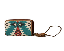 Load image into Gallery viewer, Tribe Of The Sun Leather Rug Wristlet Wallet
