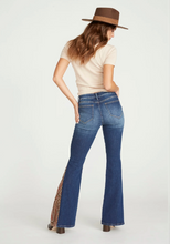 Load image into Gallery viewer, Driftwood Velvet Vinyl Flare Jeans
