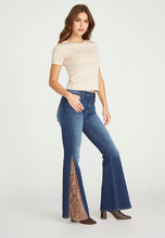 Load image into Gallery viewer, Driftwood Velvet Vinyl Flare Jeans
