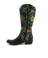 Load image into Gallery viewer, L&#39;Artiste Rodeo Leather &amp; Tapestry Boots
