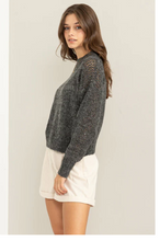 Load image into Gallery viewer, Open Knit Charcoal Sweater
