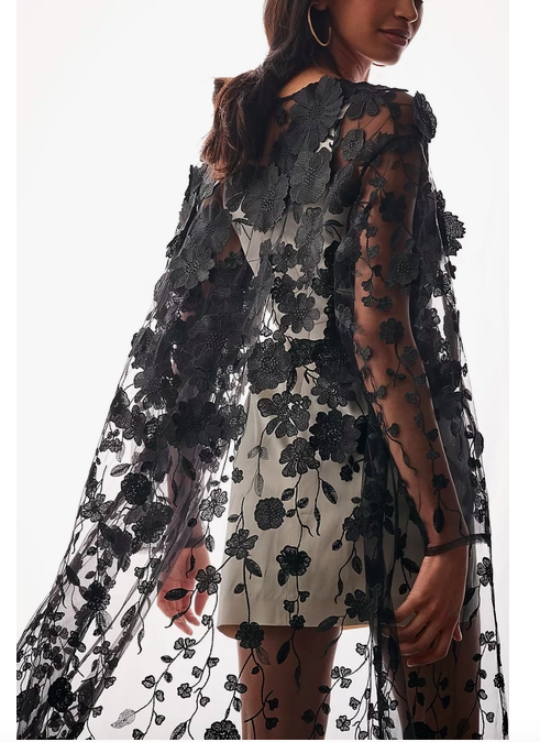Midnight Flower Mesh Duster