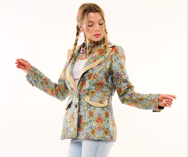 Aratta Silk Jacquard Renaissance Blazer
