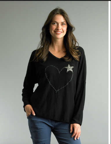 Black Star and Heart Sweater