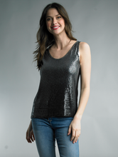 Load image into Gallery viewer, Black Sequin Tank Top
