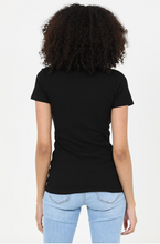 Load image into Gallery viewer, All Day RIbbed V-Neck T-Shirt - Black
