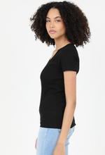 Load image into Gallery viewer, All Day RIbbed V-Neck T-Shirt - Black

