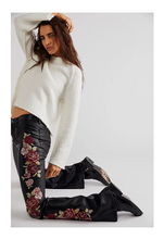 Load image into Gallery viewer, Driftwood Embroidered Vegan Leather Jeans
