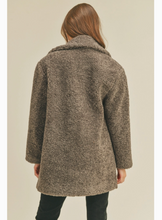 Load image into Gallery viewer, Amalia Shadow Grey Sherpa Coat
