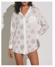 Load image into Gallery viewer, Sonora White Eyelet Coverup Shirt
