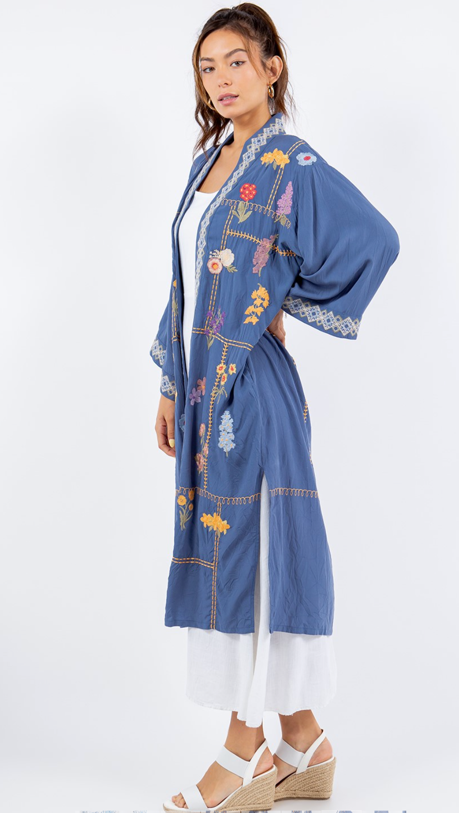 Blue Moon Embroidered Kimono