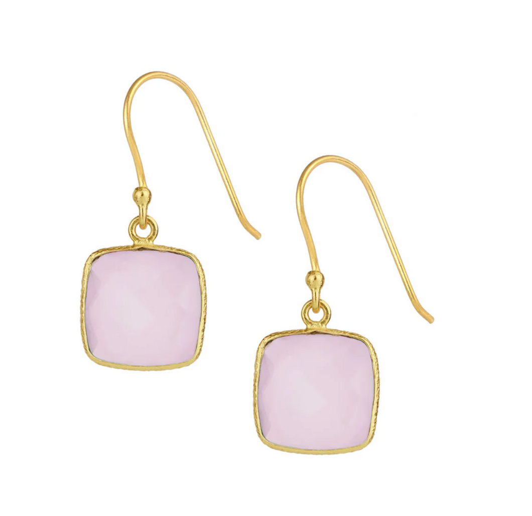 18kgp Rose Quartz Gemstone Earrings