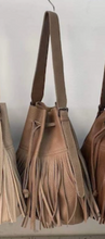 Load image into Gallery viewer, Fringe Bucket Shoulder Bag - Taupe
