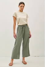 Load image into Gallery viewer, Dusty Olive Tencel Cargo Pants
