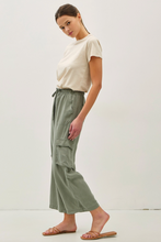 Load image into Gallery viewer, Dusty Olive Tencel Cargo Pants
