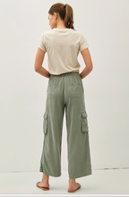 Load image into Gallery viewer, Dusty Olive Tencel Cargo Pants
