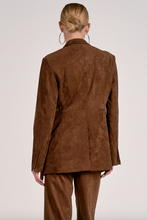 Load image into Gallery viewer, Chocolate Vegan Suede Blazer
