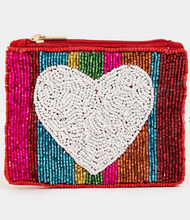 Load image into Gallery viewer, Rainbow Love Seed Beaded Coin Purse
