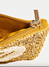 Load image into Gallery viewer, Gold Peace Seed Beaded Coin Purse
