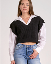 Load image into Gallery viewer, Elan Cropped Mix Combo Sweater
