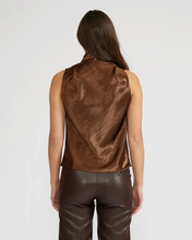 Load image into Gallery viewer, Dorothy Satin Bronze Cowl Neck Top
