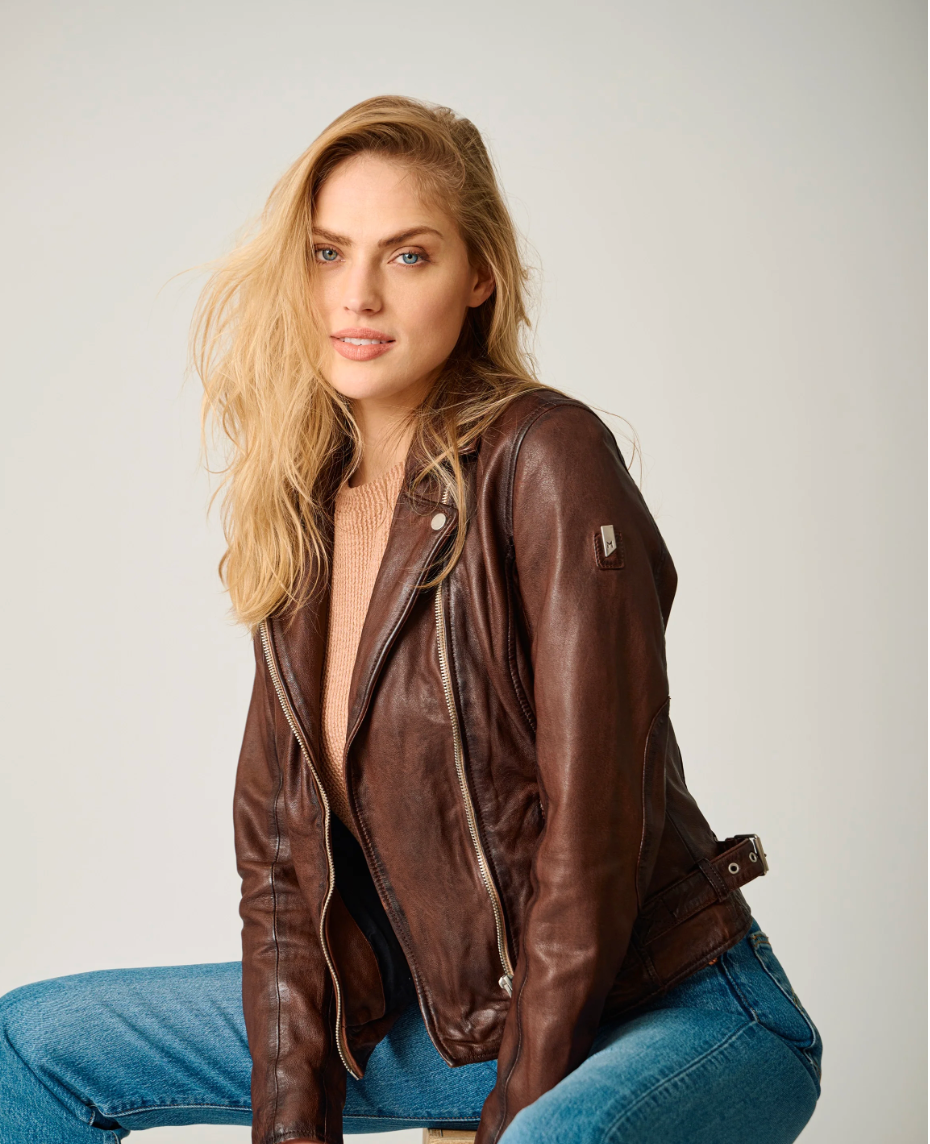 Mauritius Sofia Leather Jacket - Brown