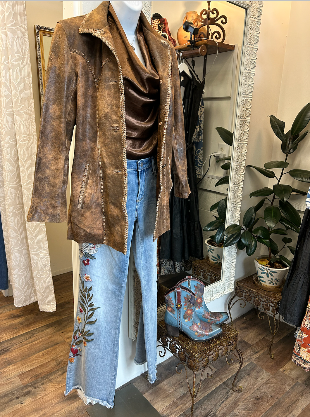 Leather Whip Stitched Jacket