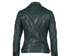Load image into Gallery viewer, Mauritius Kyra Leather Jacket-Dark Green
