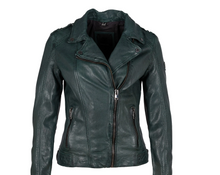 Load image into Gallery viewer, Mauritius Kyra Leather Jacket-Dark Green
