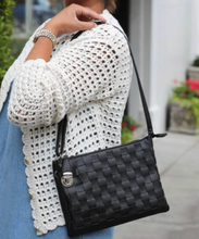 Load image into Gallery viewer, Vegan Woven Crossbody Clutch - Mocha
