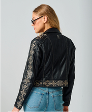 Load image into Gallery viewer, Mauritius Cora Embroidered Leather Jacket
