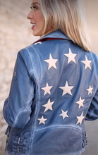 Load image into Gallery viewer, Mauritius Americana Blue Leather Jacket
