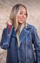 Load image into Gallery viewer, Mauritius Americana Blue Leather Jacket
