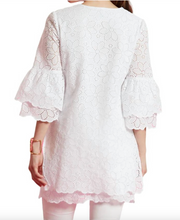 Load image into Gallery viewer, Tyler Boe Christa White Eyelet Tunic - S
