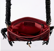 Load image into Gallery viewer, Handcrafted Dark Ruby Leather Crossbody
