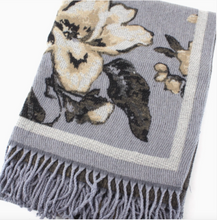 Load image into Gallery viewer, Grey Floral Winter Scarf

