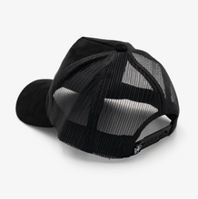 Load image into Gallery viewer, Vegan Suede Trucker Hat - Black
