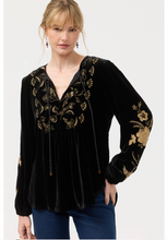 Load image into Gallery viewer, Johnny Was Black Velvet Prairie Top
