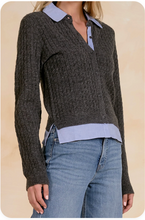 Load image into Gallery viewer, Elan Denim Charcoal Cardigan
