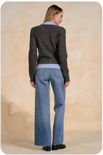 Load image into Gallery viewer, Elan Denim Charcoal Cardigan
