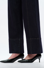 Load image into Gallery viewer, Bayeas Wide Leg Mid Rise Jeans-Dark Rinse
