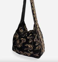 Load image into Gallery viewer, Johnny Was Black Velvet Tote Bag
